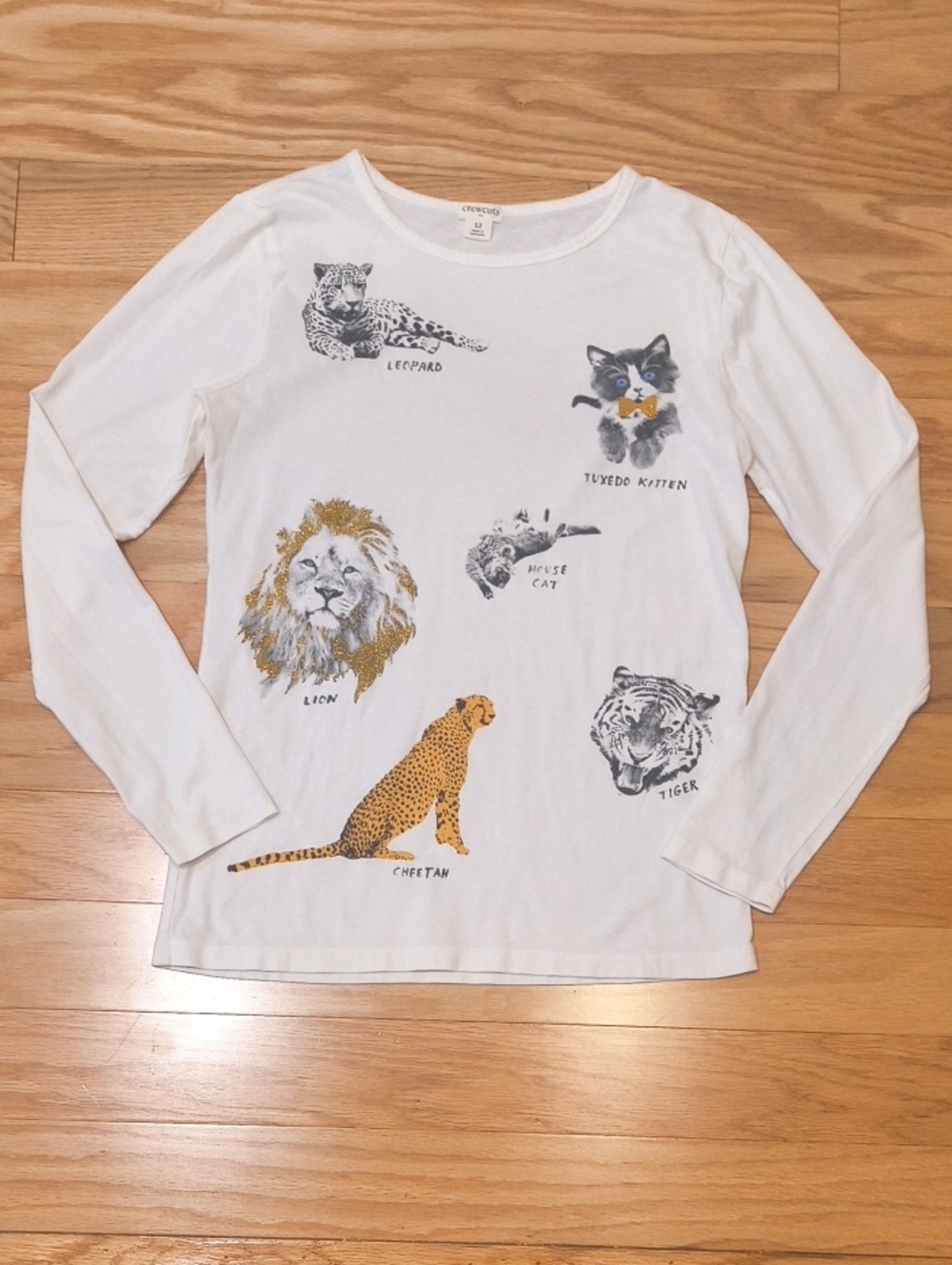Crewcuts White Long-Sleeve Tee Wild Cat Graphics Size 12 GU